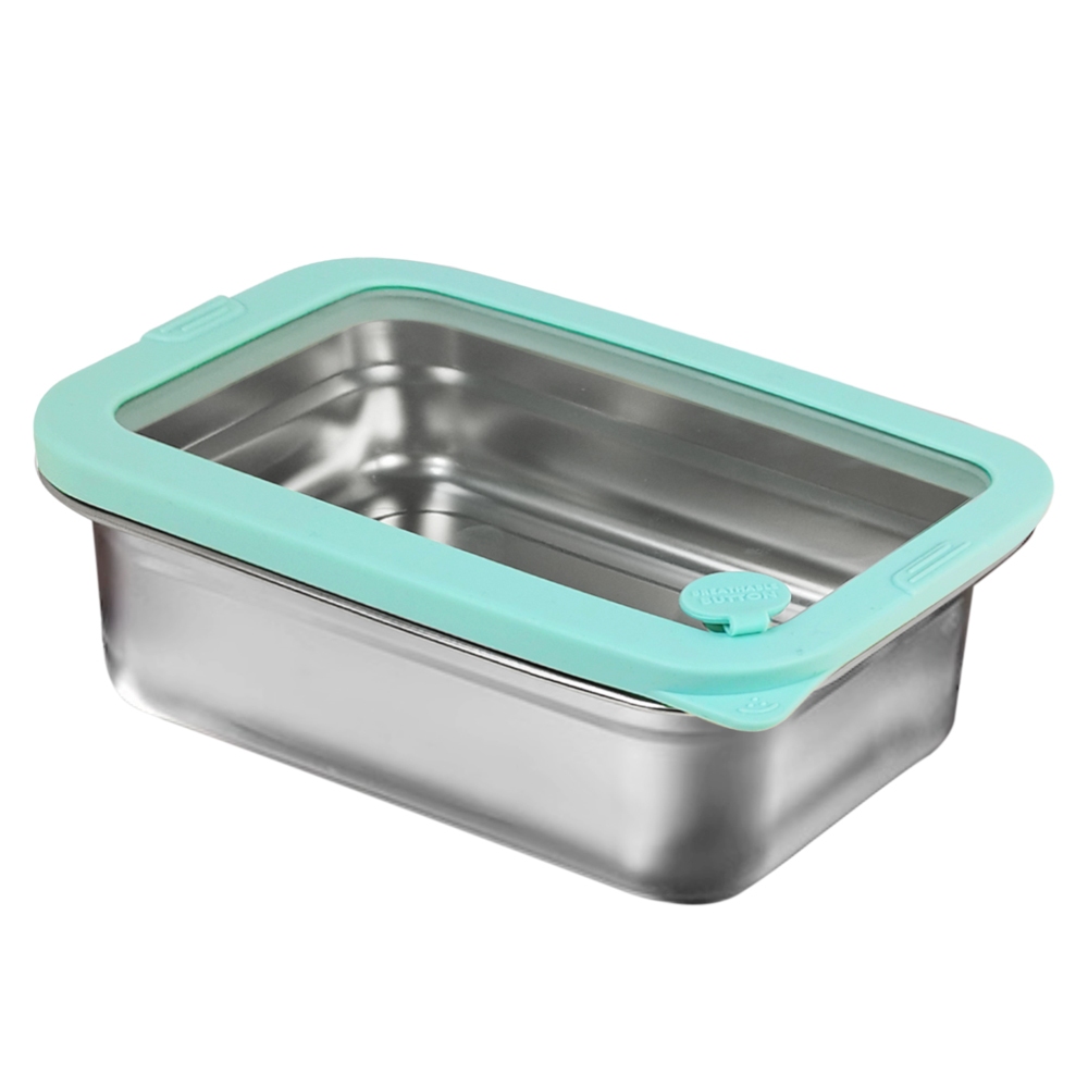 【美國MotherGoose 鵝媽媽】可微波 密封316不鏽鋼保鮮盒1200ml+700ml 2入組, , large