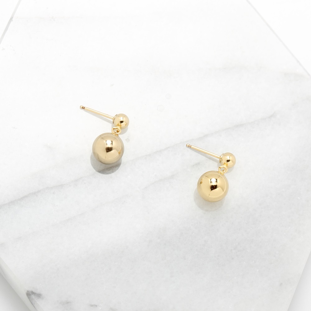 【Angel & Me】Ball 14KGF Gold-filled earrings birthday gift, , large