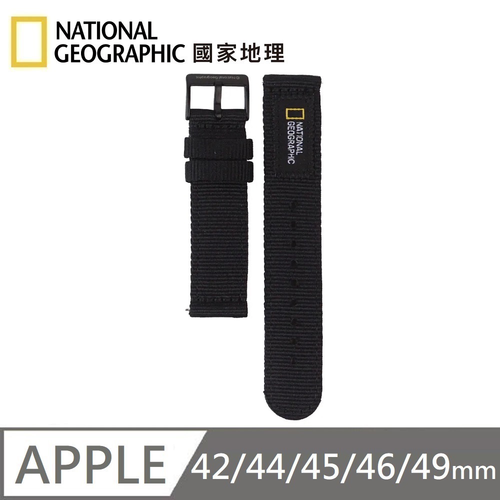 National Geographic Apple Watch Nato Strap Nylon Strap Applicable to Apple Watch 42/44/45/46/49mm - Black , , large