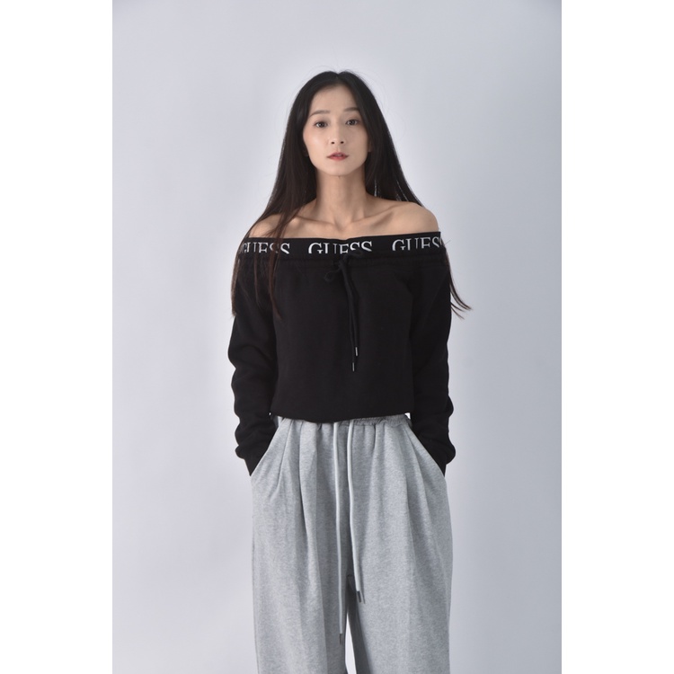 (S) 【房業涵私服】guesslogo刺繡黑色上衣二手衣, , large