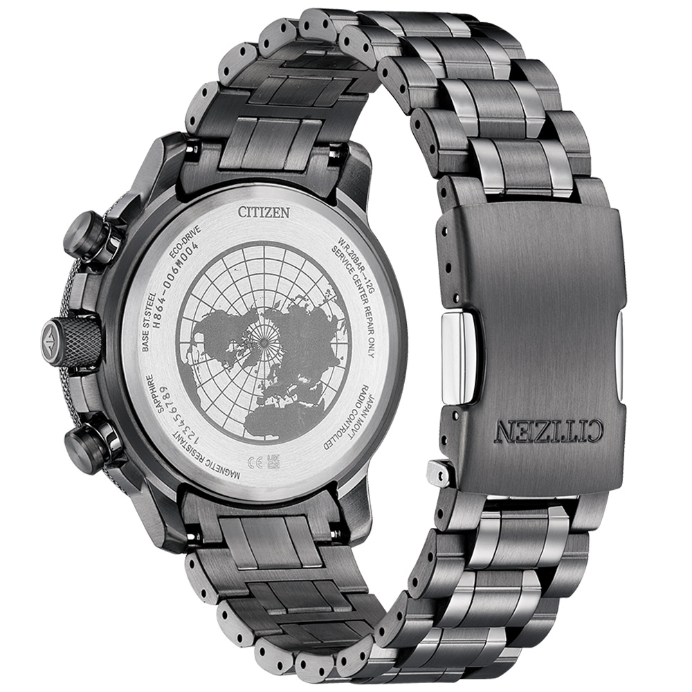 CITIZEN 星辰 PROMASTER 光動能電波飛行錶 北半球城市時間手錶 BY3005-56G, , large