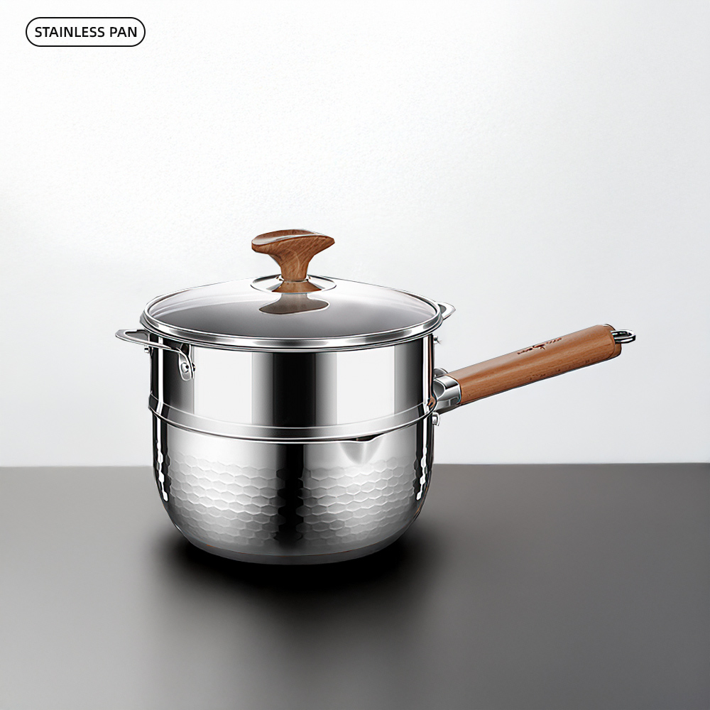 【上手家居】316不鏽鋼雪平鍋-18cm 316不鏽鋼鍋+304蒸籠 18cm(泡麵鍋/煮麵鍋/不鏽鋼鍋/湯鍋), , large