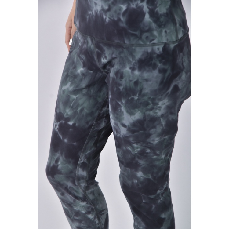 (XL) lululemon高腰運動質感暈染綠色長褲二手衣, , large