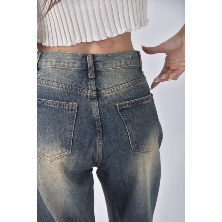(S) 【安于晴Charlene私服】s bin jeans高腰丹寧牛仔質感藍色長褲二手衣, , large