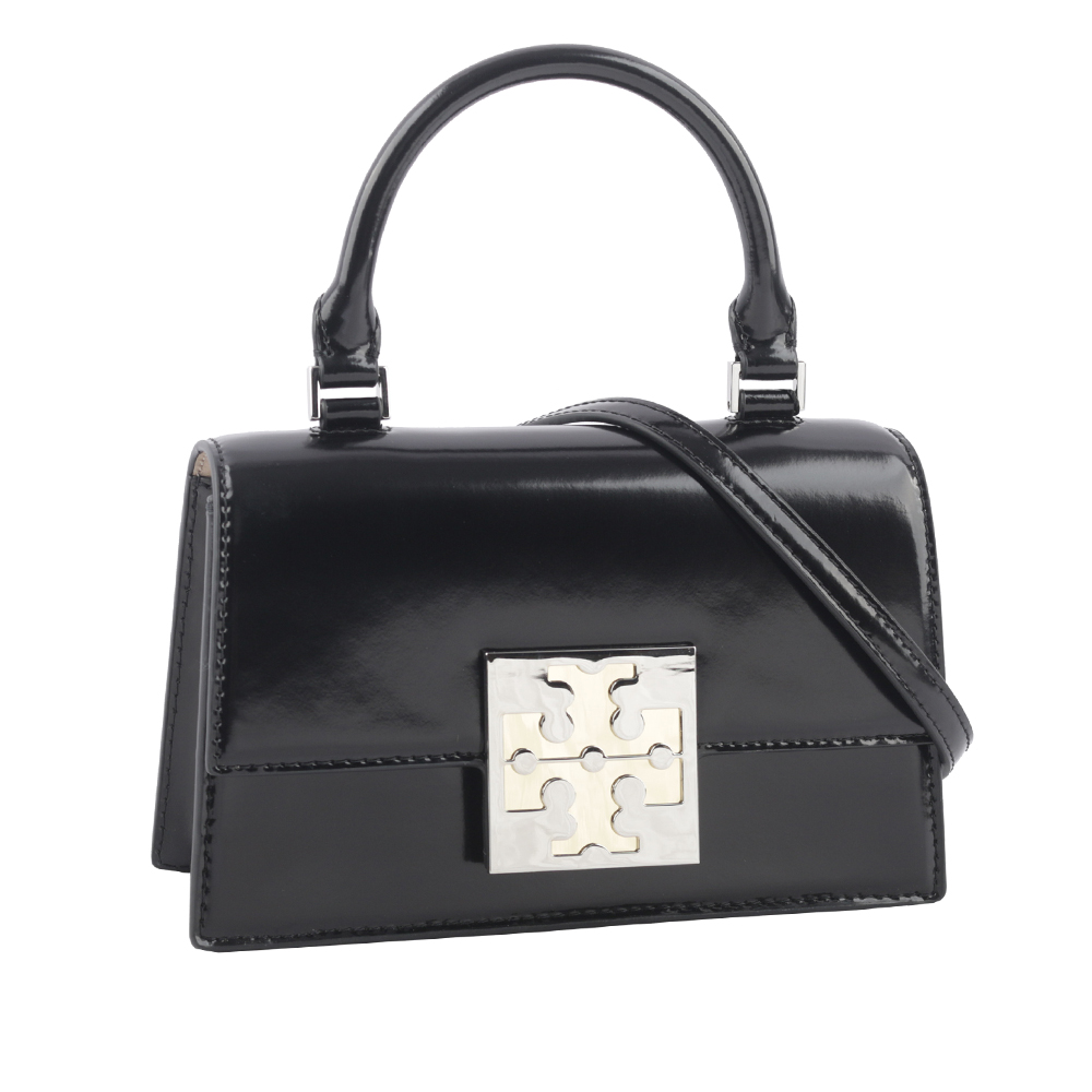 TORY BURCH Bon Bon 平滑牛皮迷你翻蓋手提/斜背二用包/黑色, , large