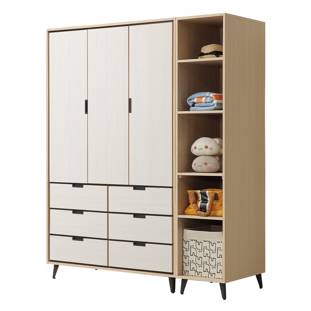 【唯熙傢俱】雷莎原木雙色5.3尺衣櫃, , large