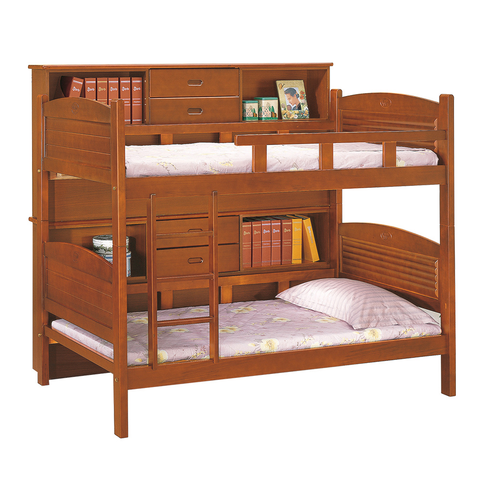 【唯熙傢俱】凱莉柚木色3.5尺床邊櫃雙層床組, , large