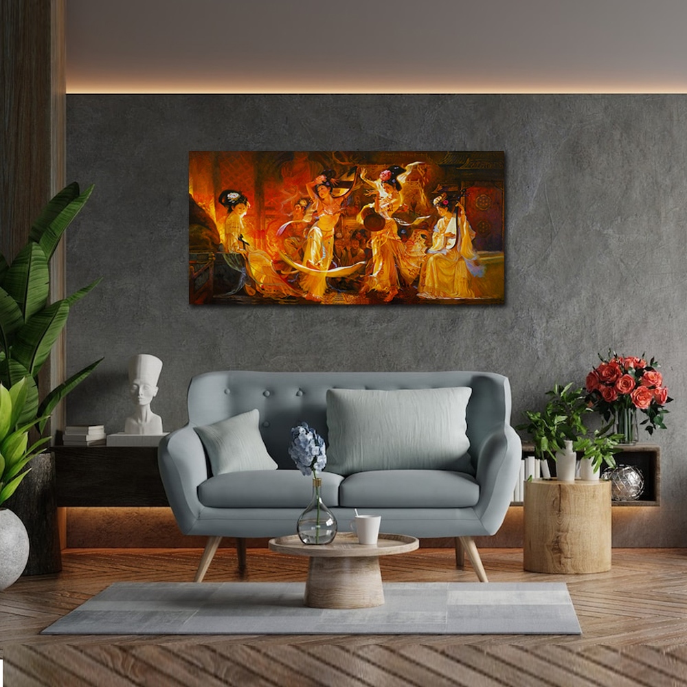 【御畫房】敦煌 國家一級畫師手繪油畫60×120cm(VF-72), , large