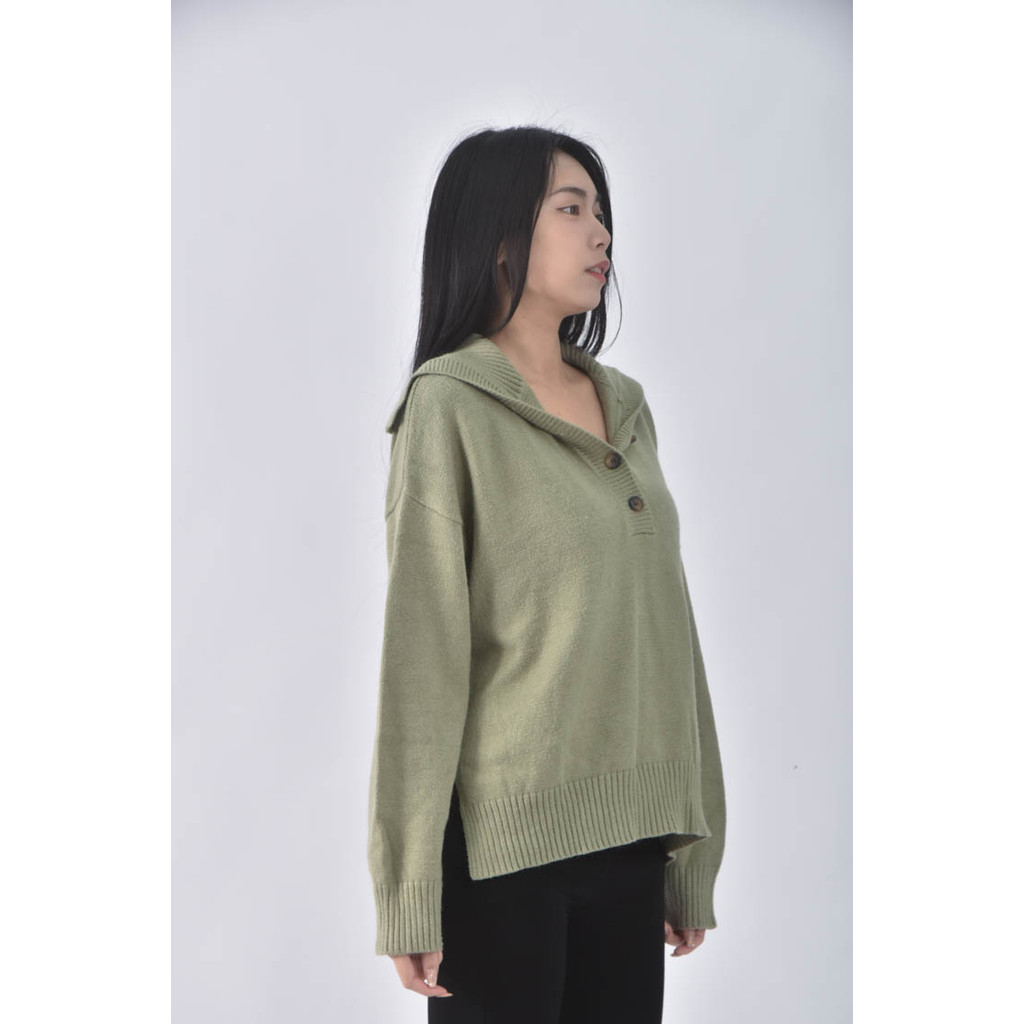 (XL) h connect質感素面綠色長袖上衣二手衣, , large