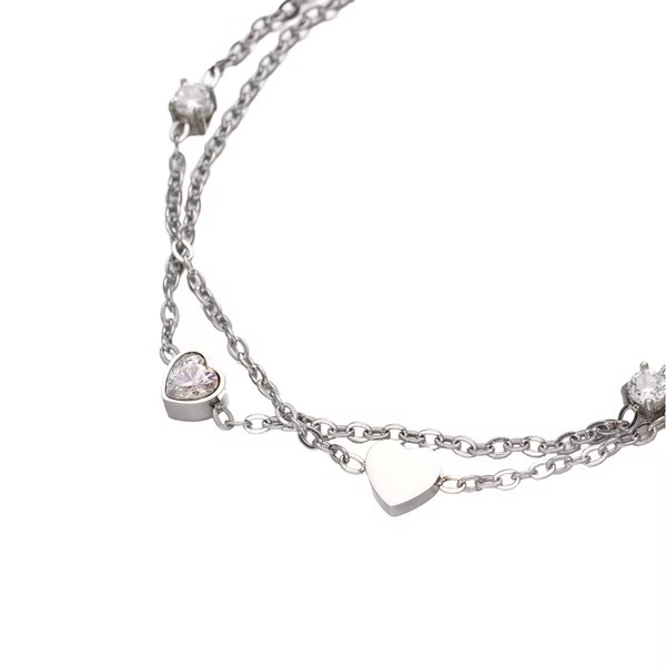 【ULOO】Twinkle 心語流光不鏽鋼手鍊-銀色 UB2000420, , large