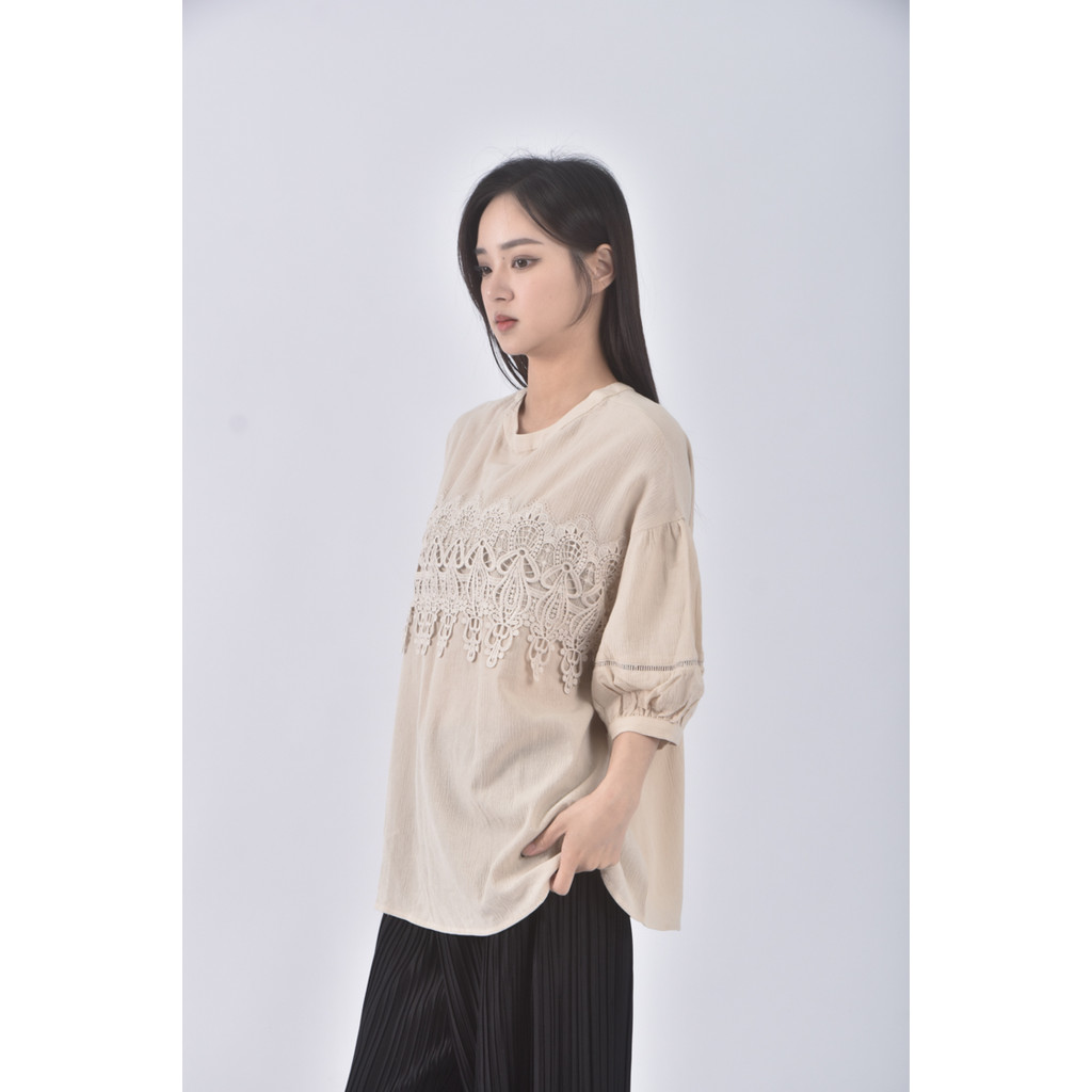(XL) ciscoat質感圓領杏色短袖上衣二手衣, , large
