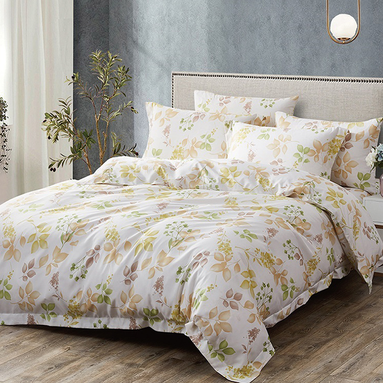 Indian新科技天絲吸濕排汗雙人加大四件式床包兩用被組-春曉