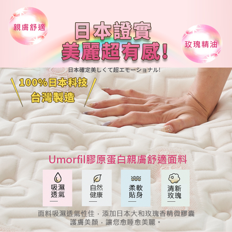 Meiyat collagen anti-allergic independent coil mattress 3.5 feet, , large