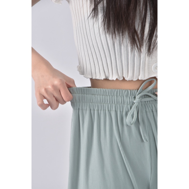 (M) 高腰休閒綠色長褲二手衣, , large