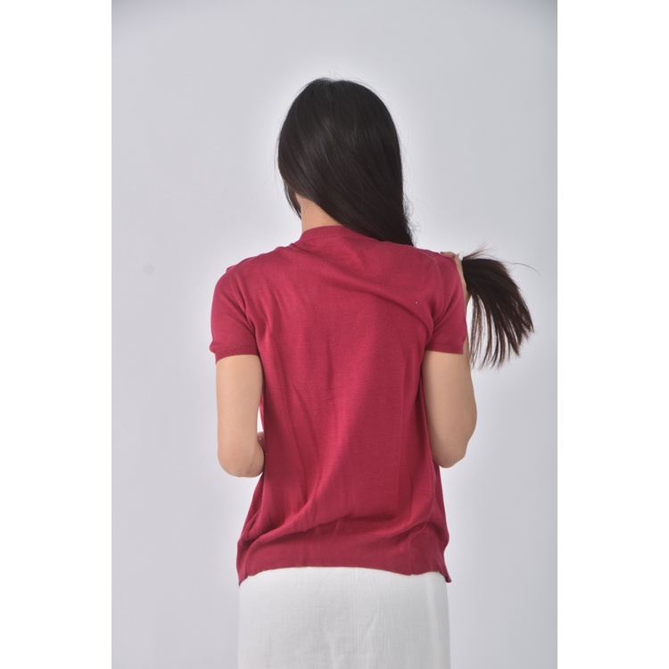 (S) hilton weimee質感兩件式紅色短袖上衣二手衣, , large