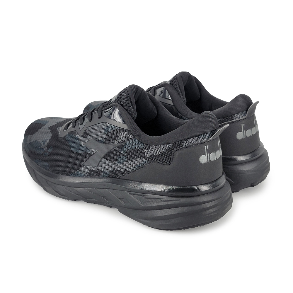 DIADORA迪亞多那 寬楦迷彩避震跑鞋 男鞋 男運動鞋 慢跑鞋 反光 透氣 耐用 編織 吸震 厚底 緩震 止滑 黑 灰, , large