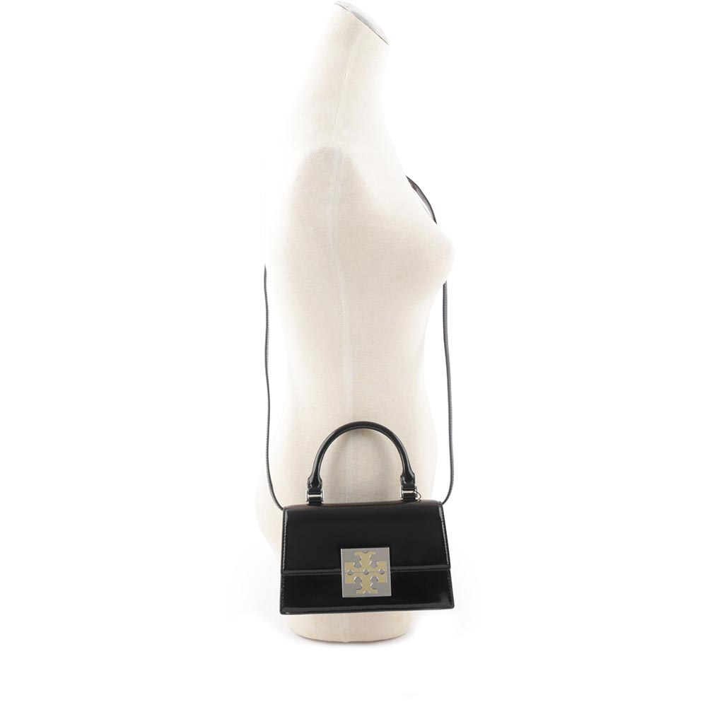 TORY BURCH Bon Bon 平滑牛皮迷你翻蓋手提/斜背二用包/黑色, , large