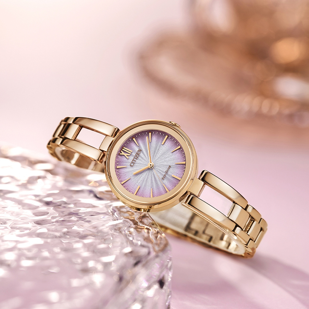 CITIZEN 星辰 光動能簡約時尚漸層女錶-28mm EM0809-83Z, , large