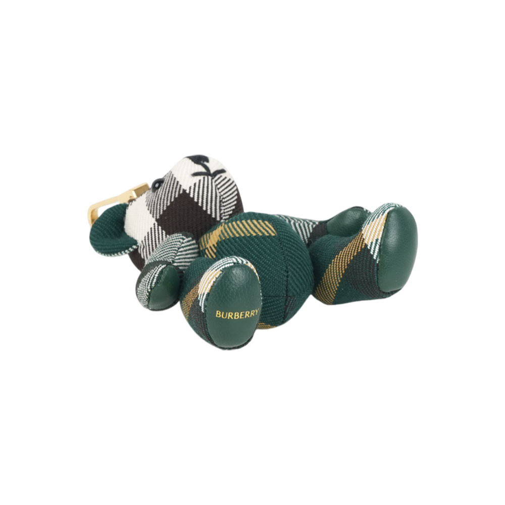 BURBERRY Thomas 經典格紋泰迪熊吊飾/Key圈(長春藤綠), , large