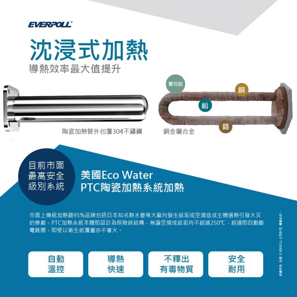 【麗水生活】EVERPOLL 愛科濾淨 EP-168 廚下型雙溫無壓飲水機 廚下型加熱器廚房飲水機, , large