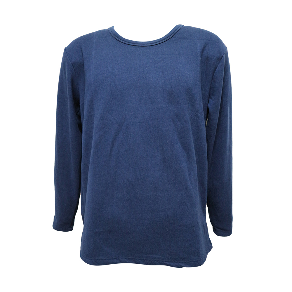 男羊毛蠶絲保暖衣-圓領-6861-丈青色-M號-2件, , large