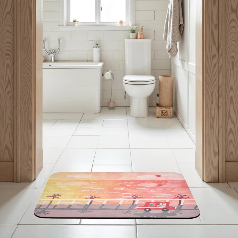 【Monster】 Soft Diatomaceous Earth Absorbent Mat &ndash; Awen Collection (60x40cm) &ndash; Coastal Ride, , large