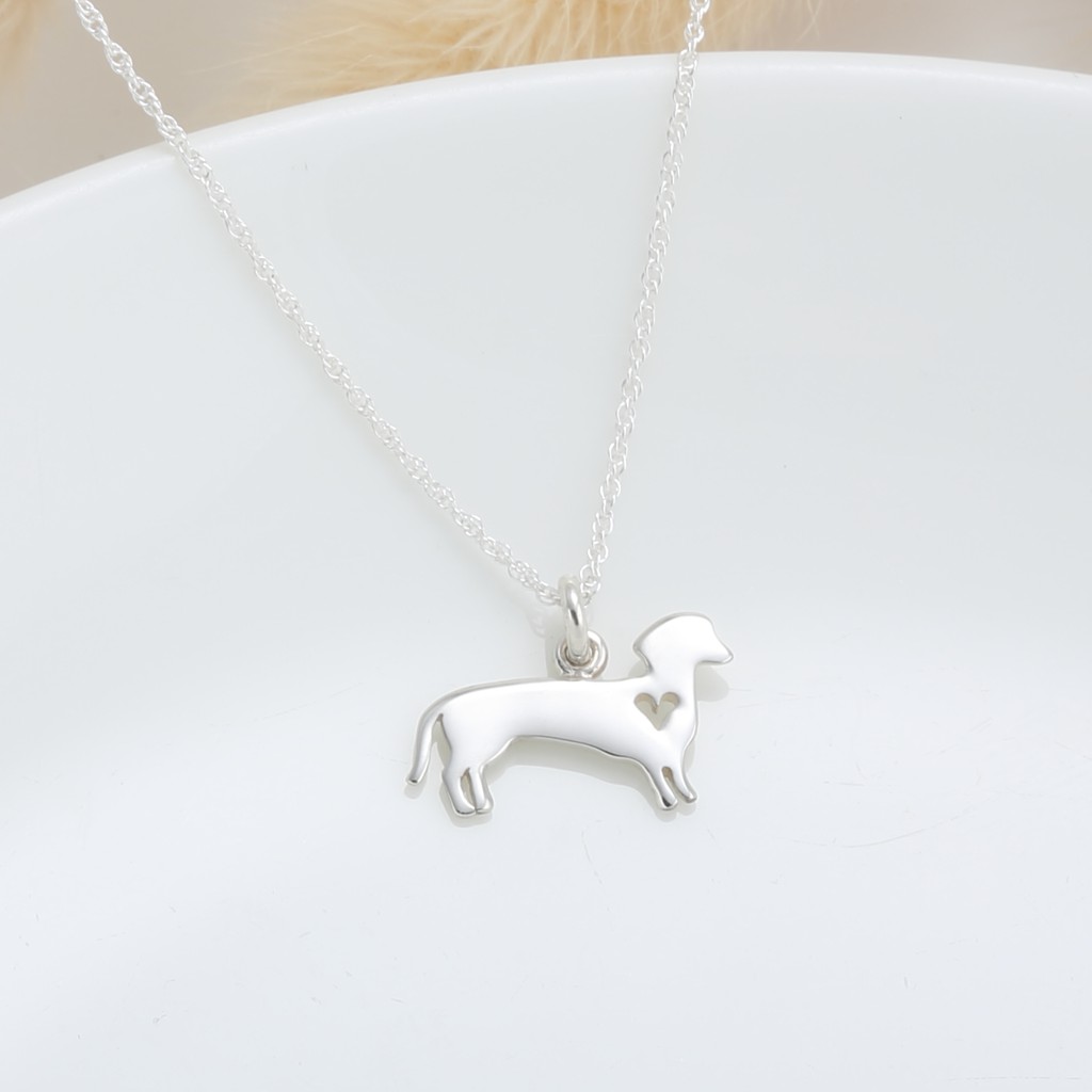 【Angel & Me】Dachshund Dog s925 sterling silver necklace Birthday gift, , large
