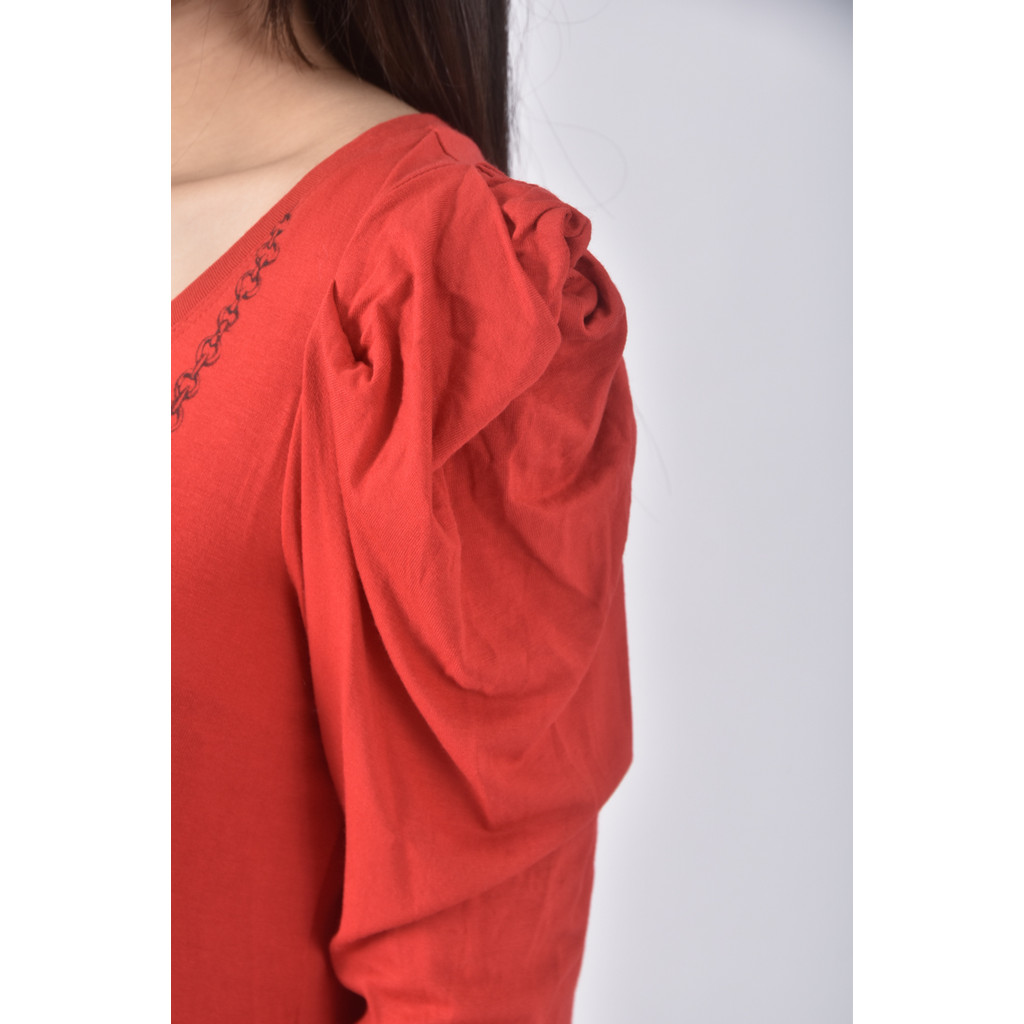 (S) fashion show內搭紅色長袖上衣二手衣, , large