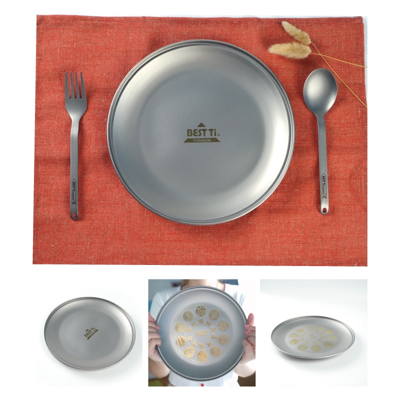 【純鈦福氣盤】純鈦盤 鈦盤子 盤子 純鈦餐具 露營 輕量化 可堆疊, , large