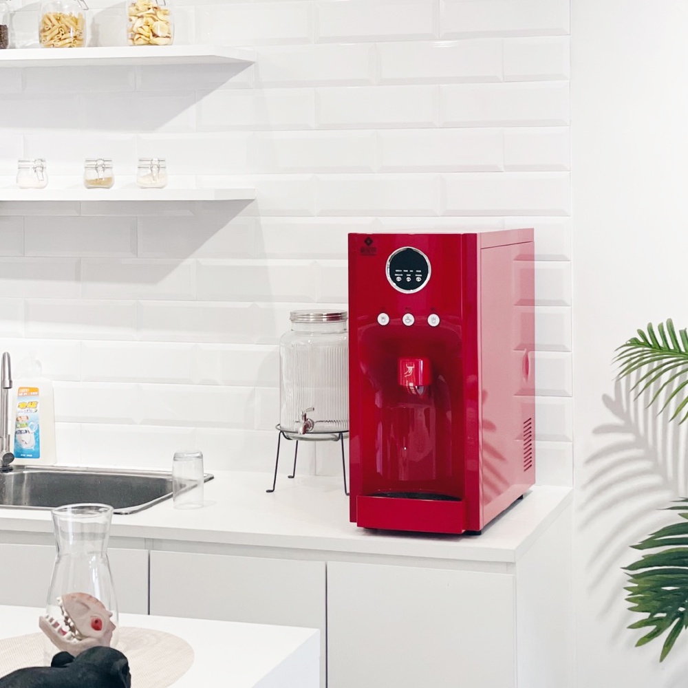 【麗水生活】豪星 HM190 型 冰冷熱飲水機 -桌上型-紅色 搭載RO5道過濾設備, , large