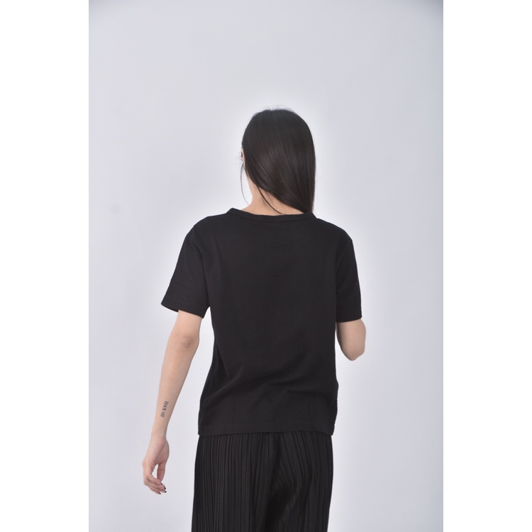 (S) gu棉質純棉黑色短袖上衣二手衣, , large