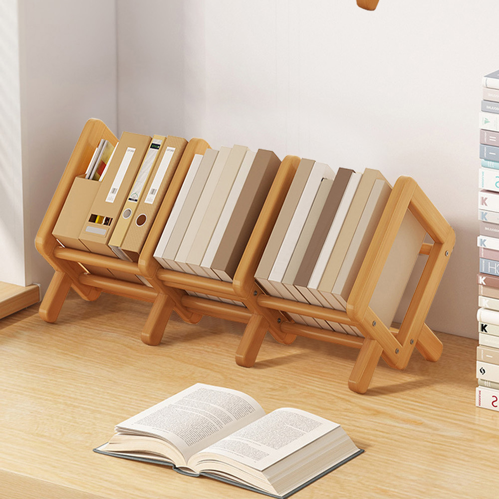【AOTTO】楠竹伸縮桌上收納書架(TA-013)