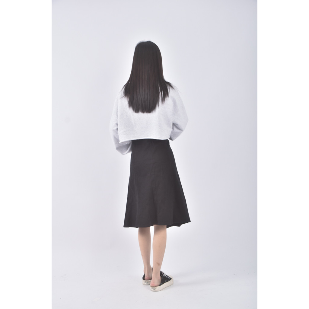 (XL) un fair質感丹寧牛仔黑色長裙二手衣, , large