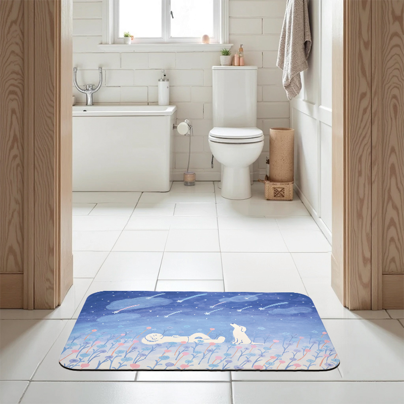 【Monster】 Soft Diatomaceous Earth Absorbent Mat &ndash; Awen Collection (60x40cm) &ndash; A Wish to the Stars, , large
