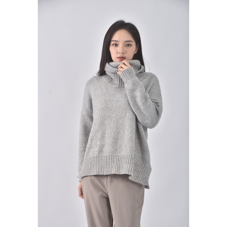 (XL) 質感高領灰色長袖上衣二手衣, , large