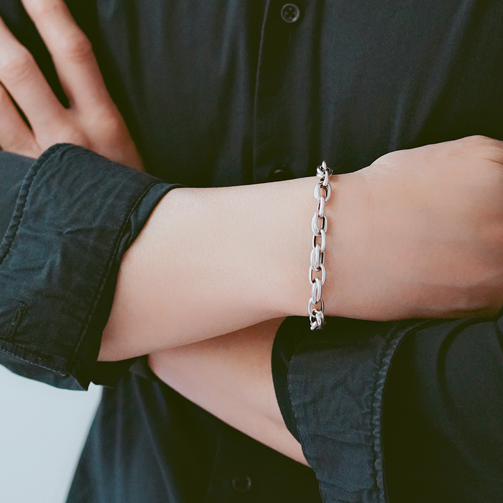 Stylish Sterling Silver Bracelet, , large