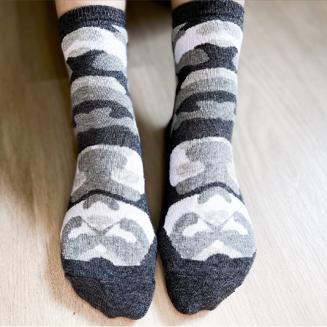 [Kaimei Cotton] 10 pairs set MIT made in Taiwan pure cotton breathable camouflage children's socks 18-22cm, , large