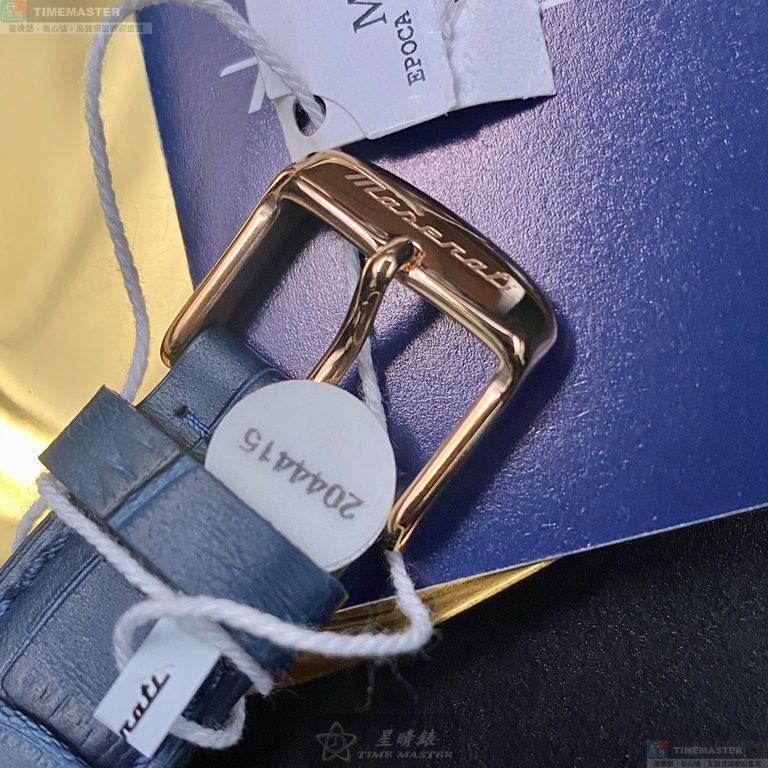 [星晴錶業]MASERATI手錶,42mm,R8871618013寶藍色錶面玫瑰金錶殼寶藍真皮皮革錶帶款, , large