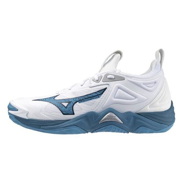 Mizuno Wave Momentum 3 男 排球鞋 運動 訓練 緩震 耐磨 美津濃 白藍 [V1GA231221], , large