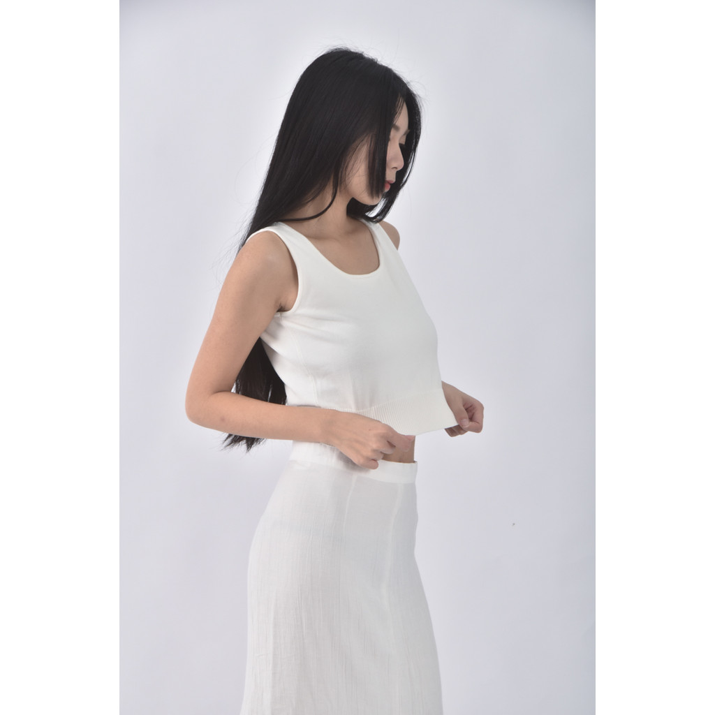 (S) dress room韓牌無袖白色上衣二手衣, , large