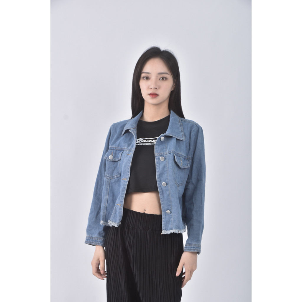 (S) tokyo fashion丹寧牛仔質感羊毛羊毛藍色外套二手衣, , large