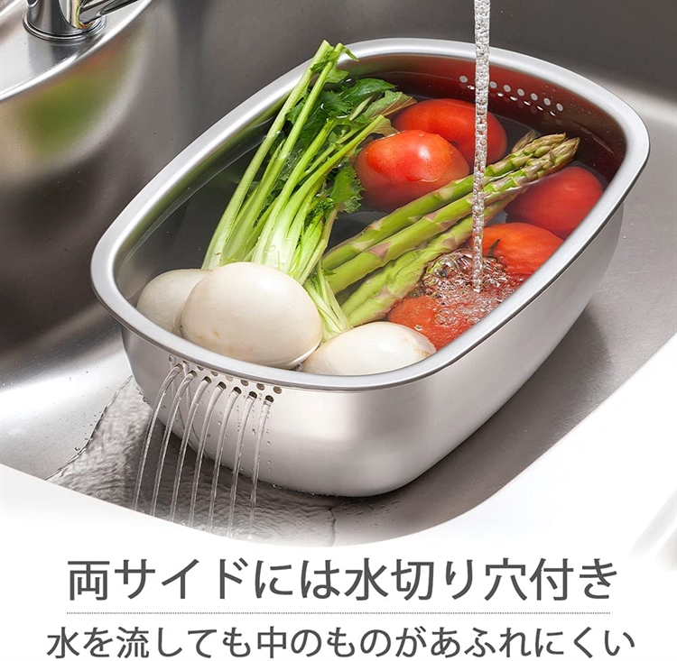 【毓秀堂】下村企販 不鏽鋼蔬果瀝水籃, , large