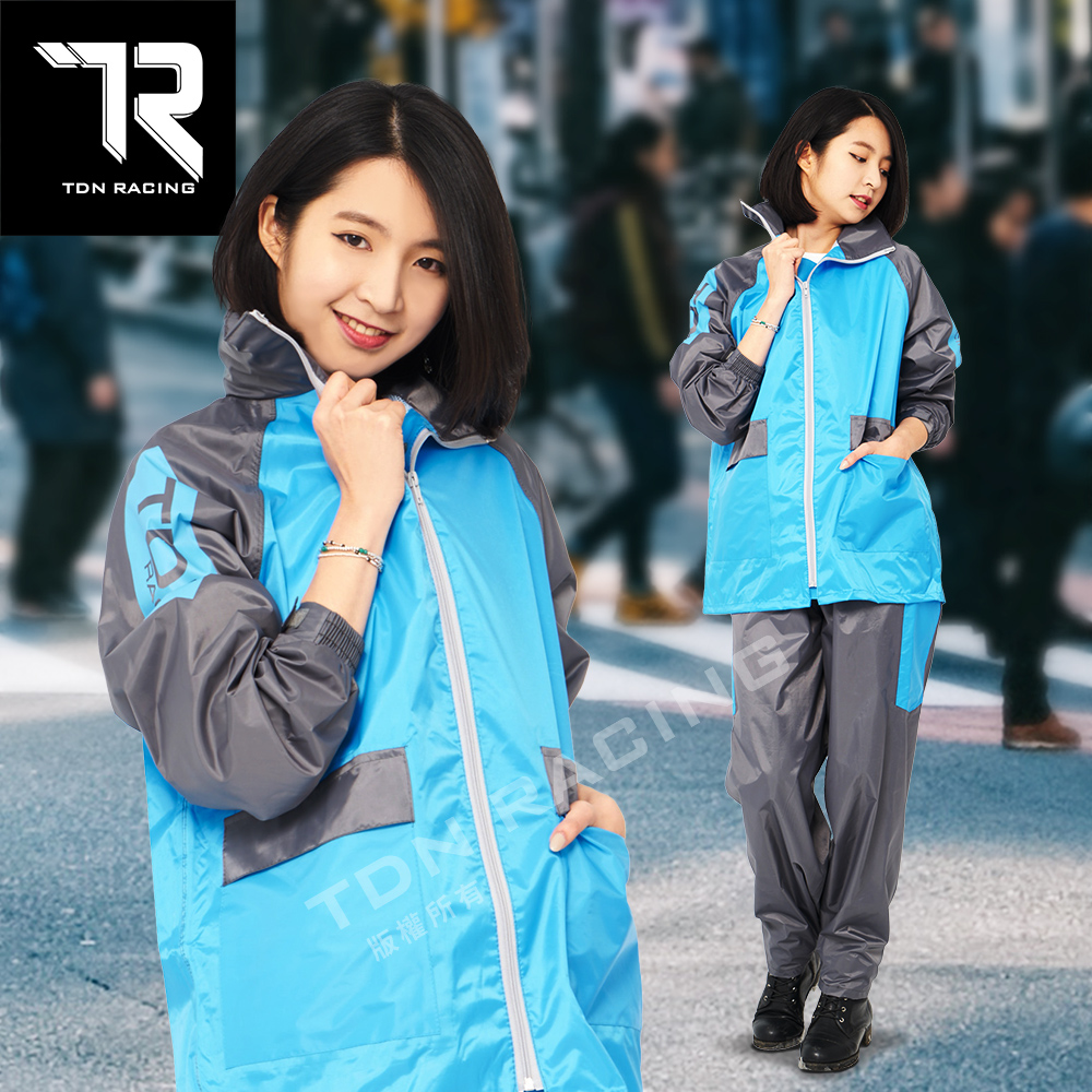 [TDN] Fengxing Racing Two-Piece Raincoat (Sports Raincoat ES4302) Water Blue XL, , large