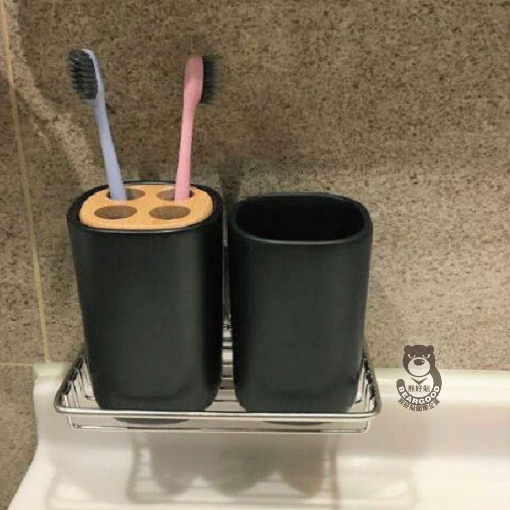 [熊好貼國際]多功能 瓶罐架 漱口杯架 調味瓶架304不銹鋼掛鈎無痕掛勾 廚房浴室收納 凹凸牆面可貼 置物架 舒適家, , large