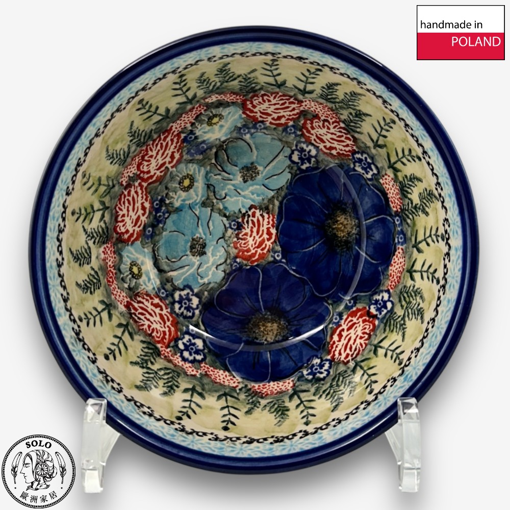 【SOLO Vintage】Cerraf Polish Pottery 16cm Bowl Song of Wildflowers Series Made in Poland, , large