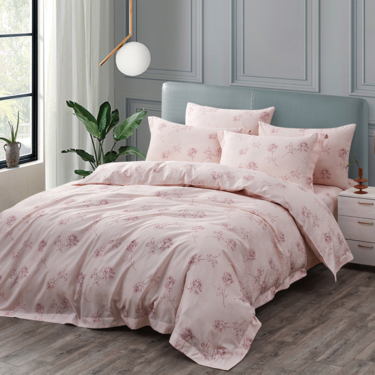 Indian新科技天絲吸濕排汗雙人四件式床包兩用被組-乾燥玫瑰, , large