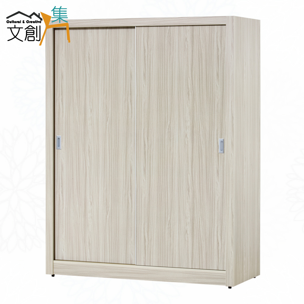 【文創集】卡柏4.1尺推門衣櫃(客約商品)淺橡木紋色系, , large