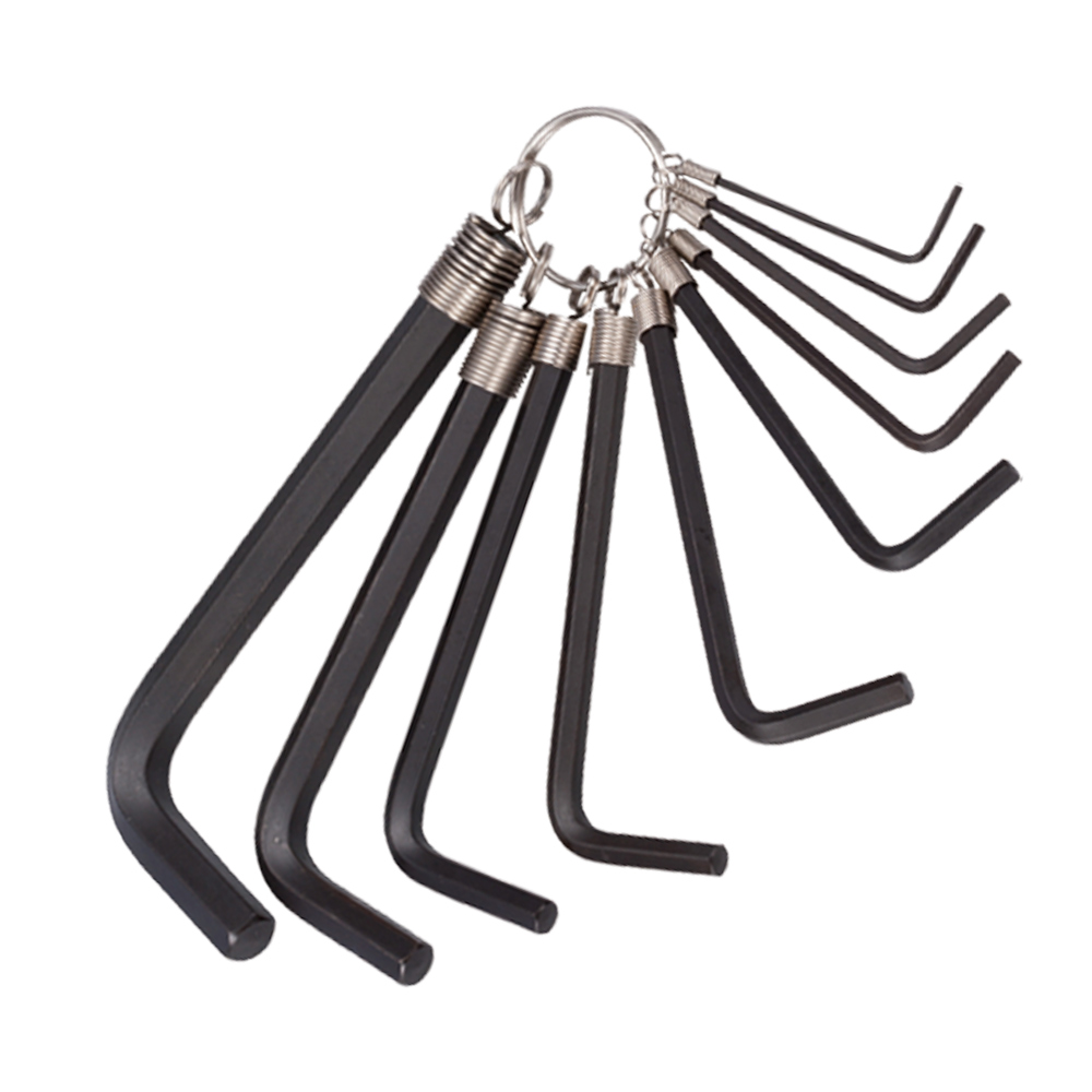 Short Arm On Ring Hex Key Wrench Set, , large