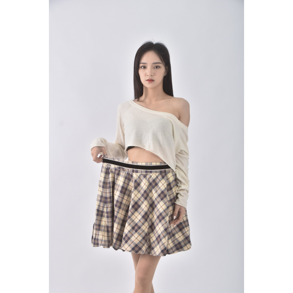 (XL) kinloch anderson格紋杏色短裙二手衣, , large