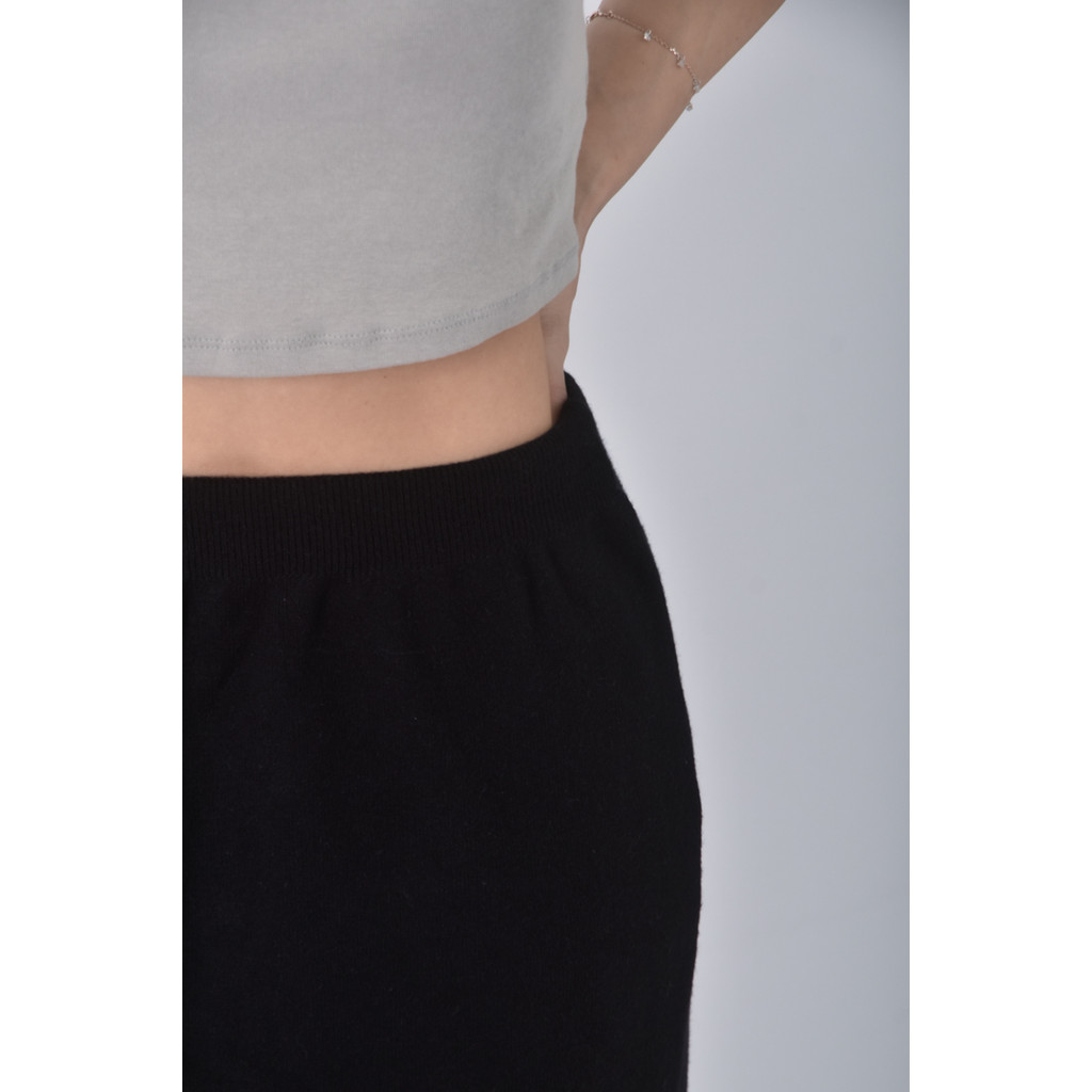 (L) 開衩黑色長裙二手衣, , large